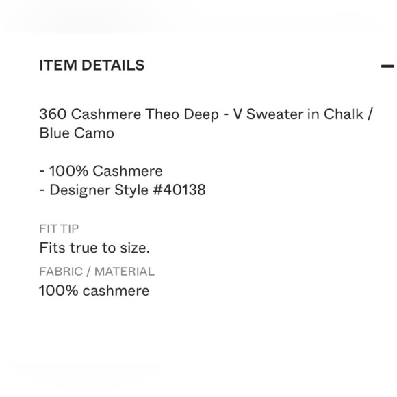360 Cashmere Theo Deep V sweater in Blue Chalk Camo Print XS - Picture 4 of 8